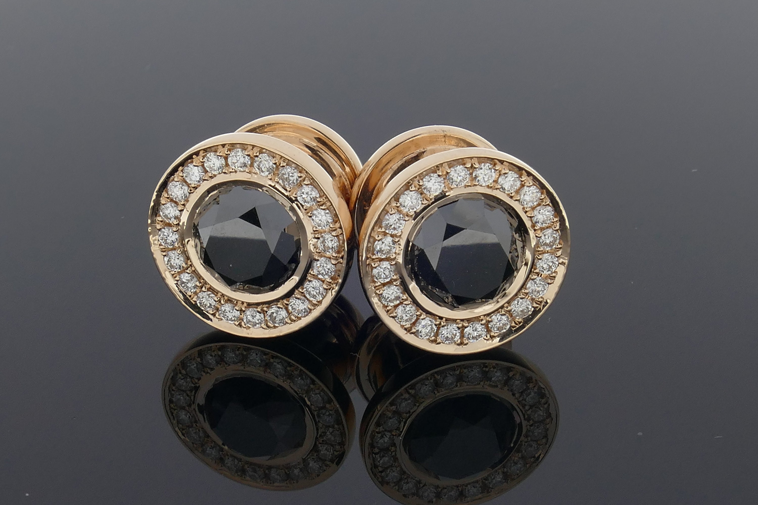 Ear Gauges Solid Gold Ear Lest Earrings Jewelry 14k Plugs Piercing