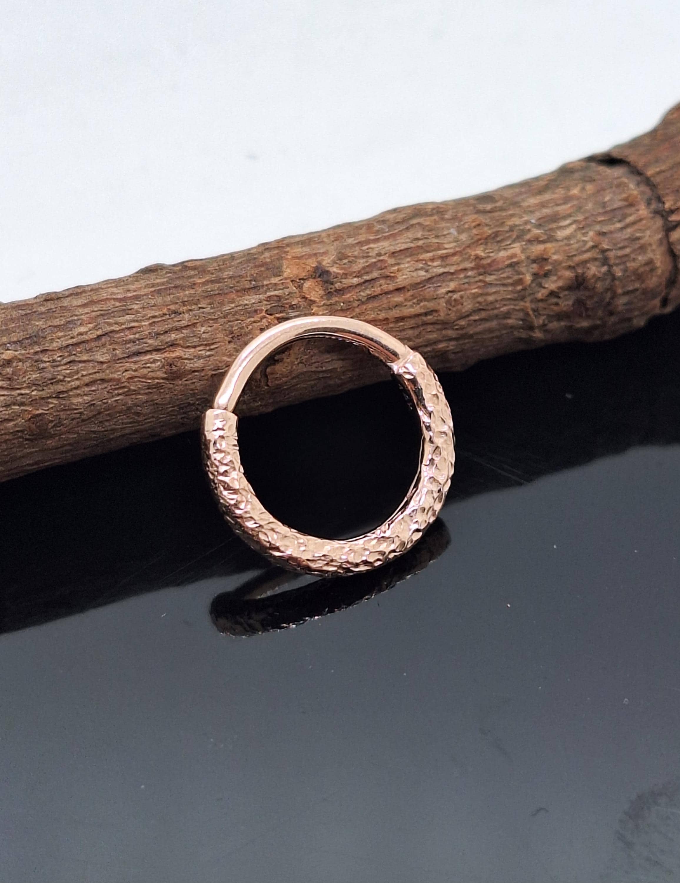 Hammered Moon Septum Piercing 14k Yellow Gold