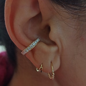 Diamonds Conch Septum Clicker 14K massief gouden custom piercing-sieraden
