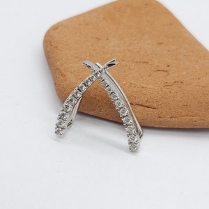 Brincos de alpinista, brincos de diamante com barra de ouro 14k, piercing de orelha, punho de orelha, ouro maciço 14k