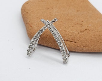 Kletterer Ohrringe Diamant Kletterer Ohrstecker 14K Gold Bar Diamanten Ohrringe Wrap Piercing Ohrmanschette 585er Gold