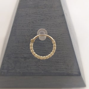 Daith Piercing Jewelry Swarovski Septum Clicker 14k Solid Gold Daith Hoop Helix Earring Ear Cuff