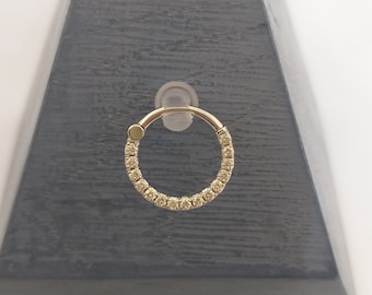 Daith Piercing Jewelry Swarovski Septum Clicker 14k Solid Gold Daith Hoop Helix Earring Ear Cuff