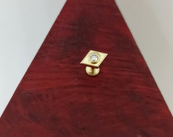 Tragus Stud Labret  Lip Ring  14K solid gold  Labret Style Black Diamond  Labret piercing , Custom Piercing Jewelry