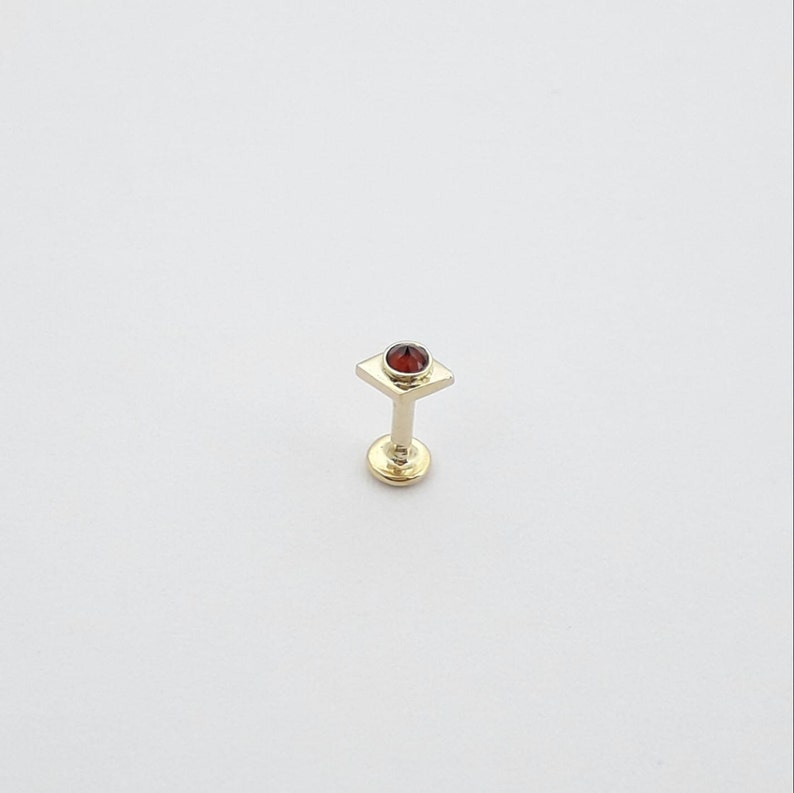 Labret Stud Lip Ring 14K Solid Gold Labret Style Nose Etsy
