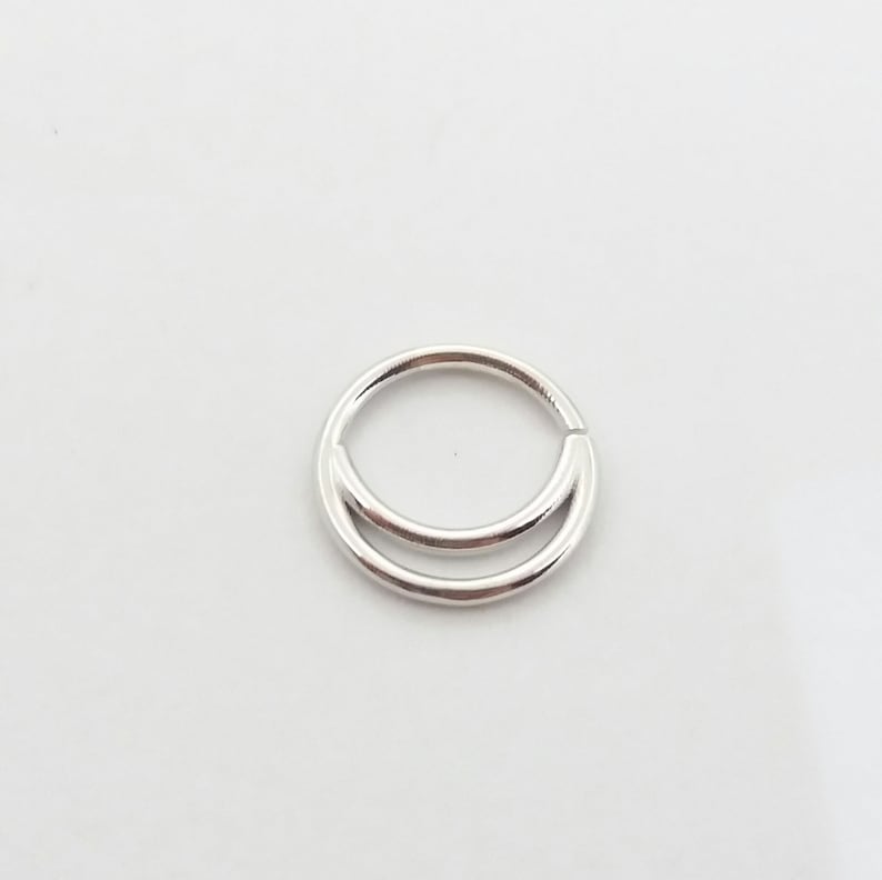 Double Septum Ring Septum Ring Nose Ring Sterling Silver Nose Hoop Septum Jewelry Nose Hoop image 4