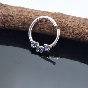 Septumring Safir Sterlingsilver Safirer Septumnäsring Näsring Helix