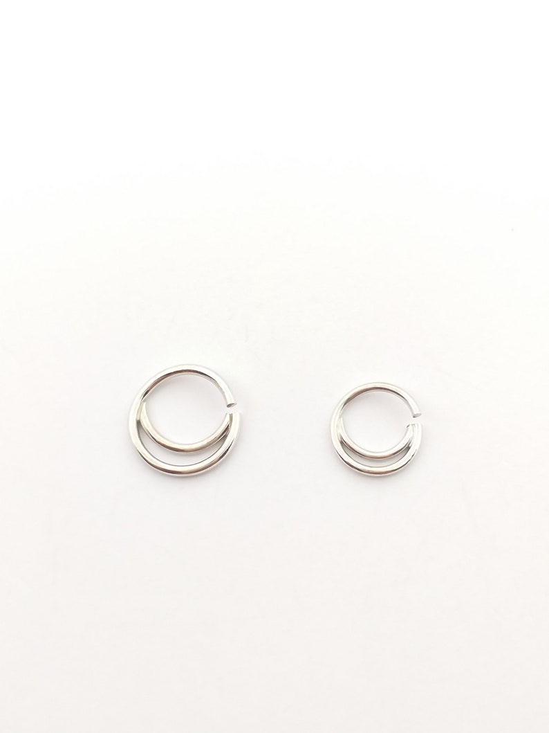 Double Septum Ring Septum Ring Nose Ring Sterling Silver Nose Hoop Septum Jewelry Nose Hoop image 9