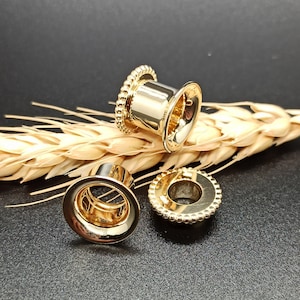 Solid Gold Ear Gauges 14k  Plugs Piercing Earlets Earring Ear Tunnels Gauge Plugs Ear Gauged Plug Earring