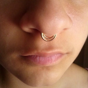 Double Septum Ring Septum Ring Nose Ring Sterling Silver Nose Hoop Septum Jewelry Nose Hoop image 2