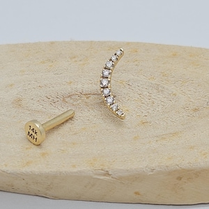 Helix Diamonds Cartilage Earring 14k Solid Gold Cluster Stud Earring