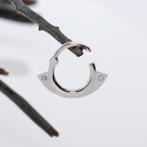 Cartilage Hoop Piercing Jewelry 14k Solid Gold Diamonds Septum Ring Helix Earring Ear Cuff