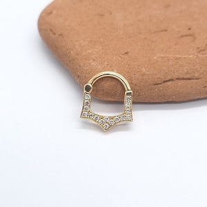 Ear Cuff Piercing Jewelry 14k Gold Diamond Helix Hoop Daith Earring Cartilage Ring