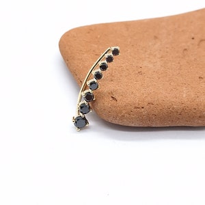 Joyería para piercings EAR Climber, aretes para cartílago, piercing envolvente para oreja, oro de 14 k y diamantes