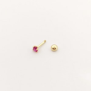 Labret Piercing 14k Guld Kula Örhänge Läppar Tragus Örhänge Monroe Smycken Internt