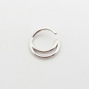 Double Septum Ring Septum Ring Nose Ring Sterling Silver Nose Hoop Septum Jewelry Nose Hoop image 5