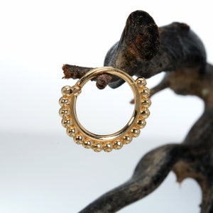 Daith Earring Septum Clicker 14k Gold Helix Hoop Cartilage Piercing Jewelry
