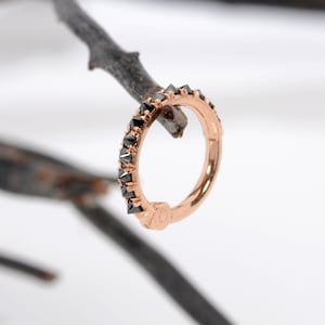 Helix Piercing Jewelry 14k Solid Gold Diamond Tragus Earring Conch Hoop Nose Ring Rook Piercing
