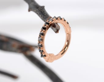 Helix Piercing Jewelry 14k Solid Gold Diamond Tragus Earring Conch Hoop Nose Ring Rook Piercing