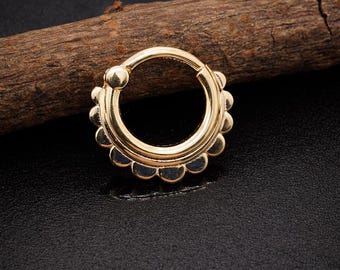 Cartilage Earring 14k Solid Gold Nose Ring Daith Septum Clicker