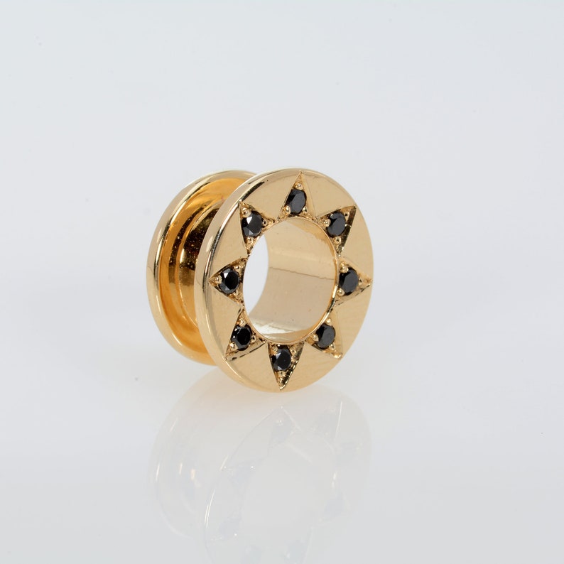 Earlets Tunnels Gauge Plugs Ear Tunnel Solid Gold 14k Ear Etsy Israel