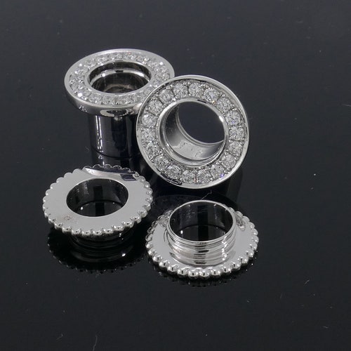 Solid Gold Ear Tunnels Ear Gauges 14k Plugs Piercing Etsy