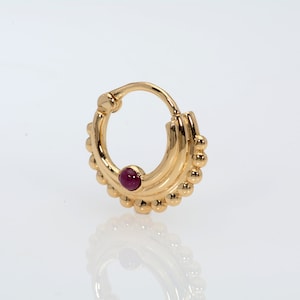 Nariz Septo Clicker Rubi 14k Ouro Hélice Brinco Piercing Joias Cartilagem Argola