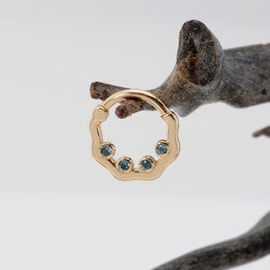 Cartilage Piercing Jewelry 14k Solid Gold Topaz Blu London Daith Earring Helix Hoop