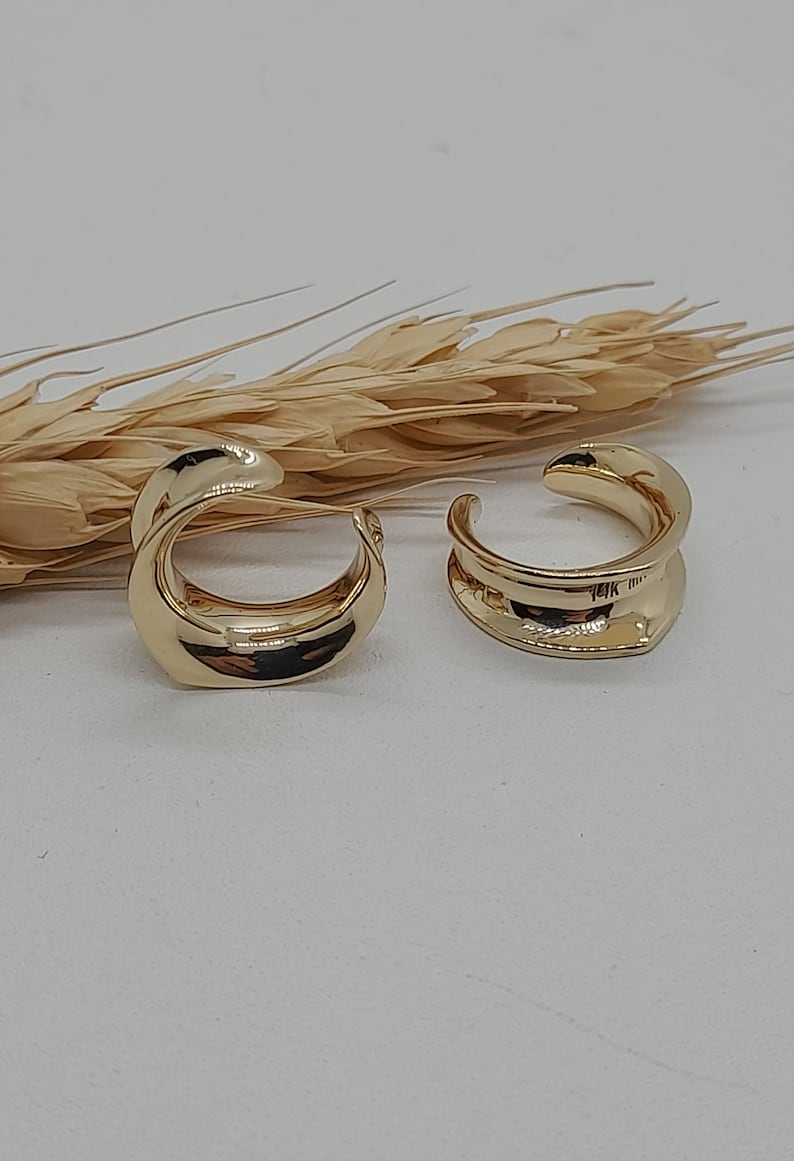 Solid Gold Ear Tunnels Ear Gauges 14k Plugs Piercing Etsy
