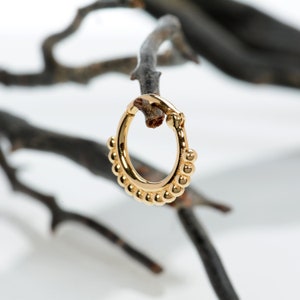 14k Gold Balls Daith Piercing  Cartilage Earring Custom Septum Clicker Jewelry