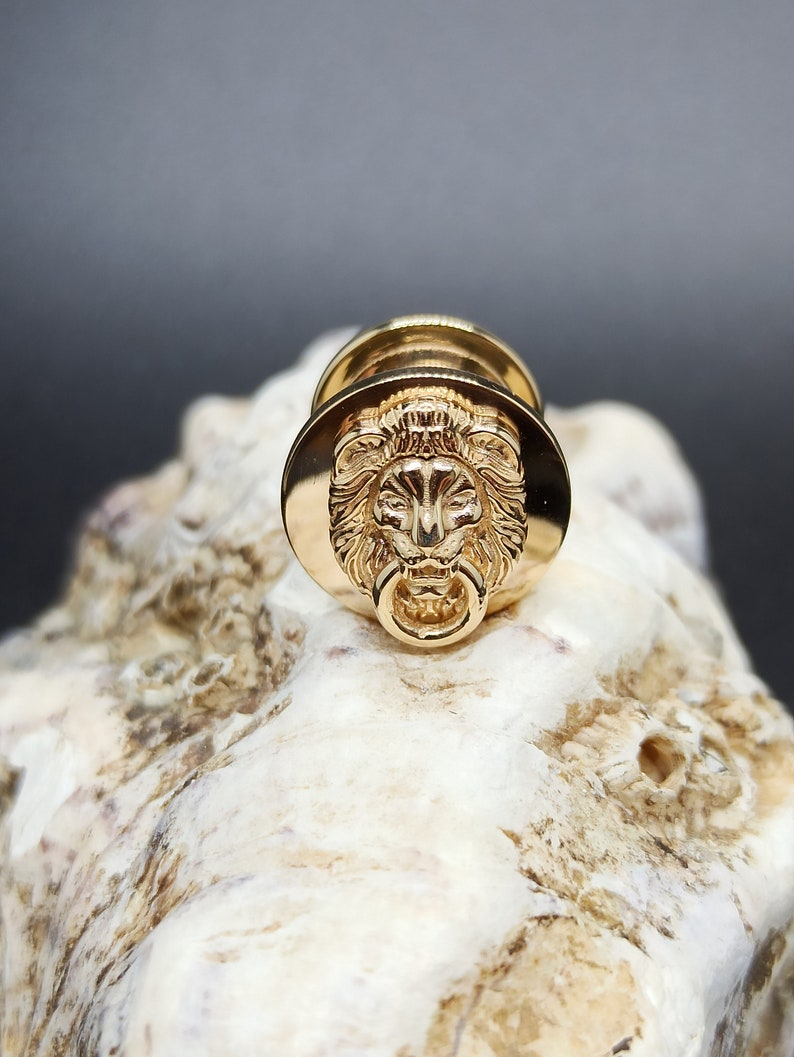 Lion Solid Gold Ear Tunnels Ear Gauges 14k Plugs Piercing Etsy