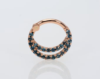 Daith Piercing Jewelry Topaz Blue London 14k Gold Helix Earring Nose Hoop Tragus Ring