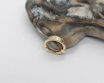 Diamonds Septum Jewelry Matt Finish 14k Yellow Gold