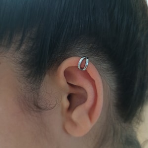 Double Septum Clicker 14k White Gold Helix Hoop Nose Ring Cartilage Earring