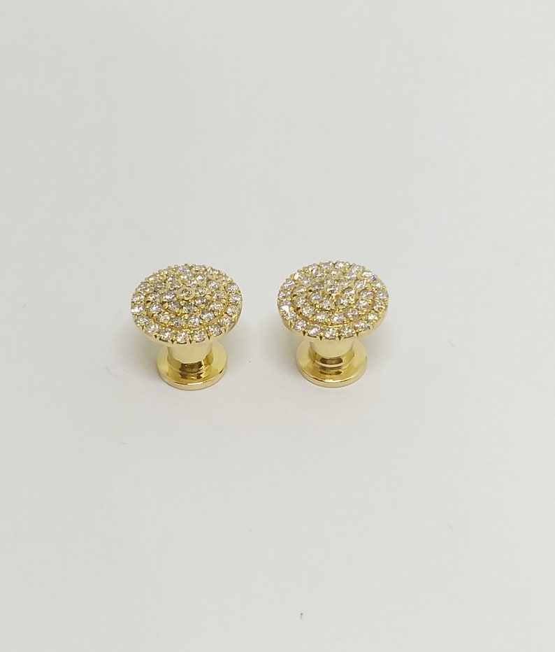 Ear Tunnels Diamond 6G Ear Gauges Plug Tunnel 14k Custom Etsy