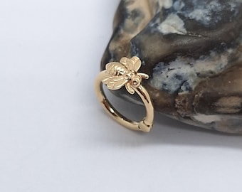 Bee Septum Clicker Gold Helix Hoop Cartilage Jewelry Ear Cuff  Conch Earring