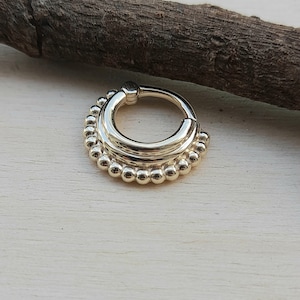 Balls Cartilage Septum Clicker 14K Solid Gold Helix Hoop Septum Piercing  Nose Ring