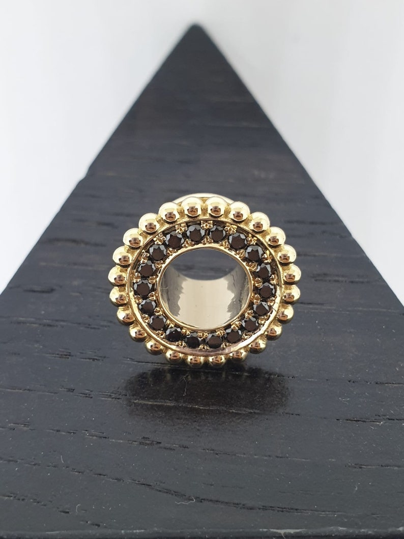 Solid Gold Ear Tunnels With Golden Balls Ear Gauges 14k Etsy