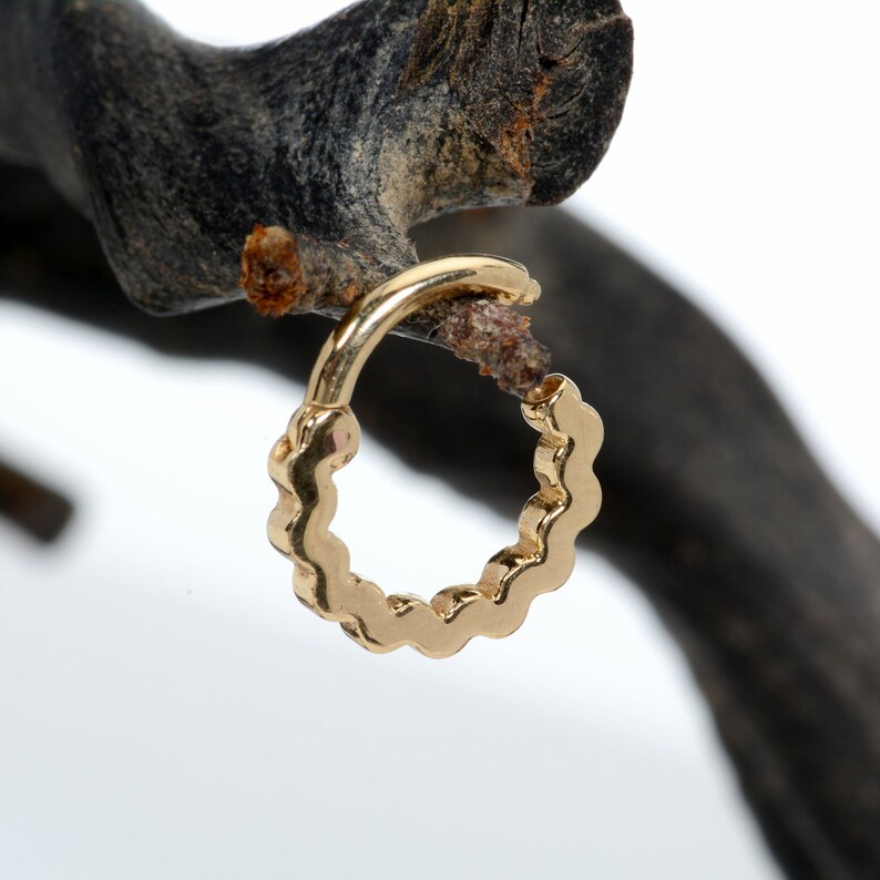 Clicker 14k piercing jewelry septum clicker septum jewelry Septum Clicker 14k nose hoop Nose Ring septum 14g daith piercing