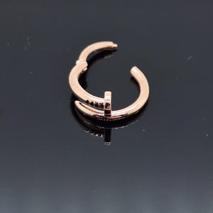 Nail Septum Clicker 14k Sollid Gold Helix Piercing Jewelry Daith Earring Conch Hoop Nose Ring