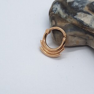 Double Cartilage Hoop Ear Piercing Solid Gold Helix Piercing  Daith Jewelry
