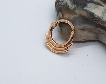 Double Cartilage Hoop Ear Piercing Solid Gold Helix Piercing  Daith Jewelry
