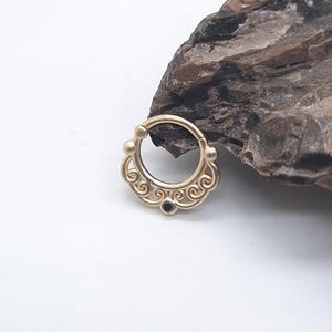 Matte Jewelry Piercing 14k Solid Gold Diamond Helix Hoop Daith Earring Cartilage Ring