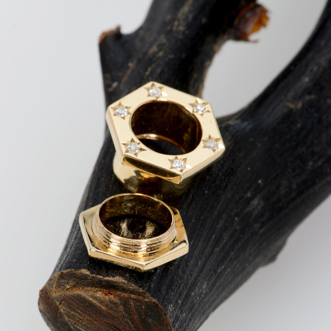 Tunnels Ear Plugs Gauge plugs 14k Solid Gold Ear Plugs Ear Etsy