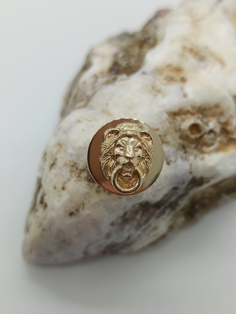 Lion Solid Gold Ear Tunnels Ear Gauges 14k Plugs Piercing Etsy