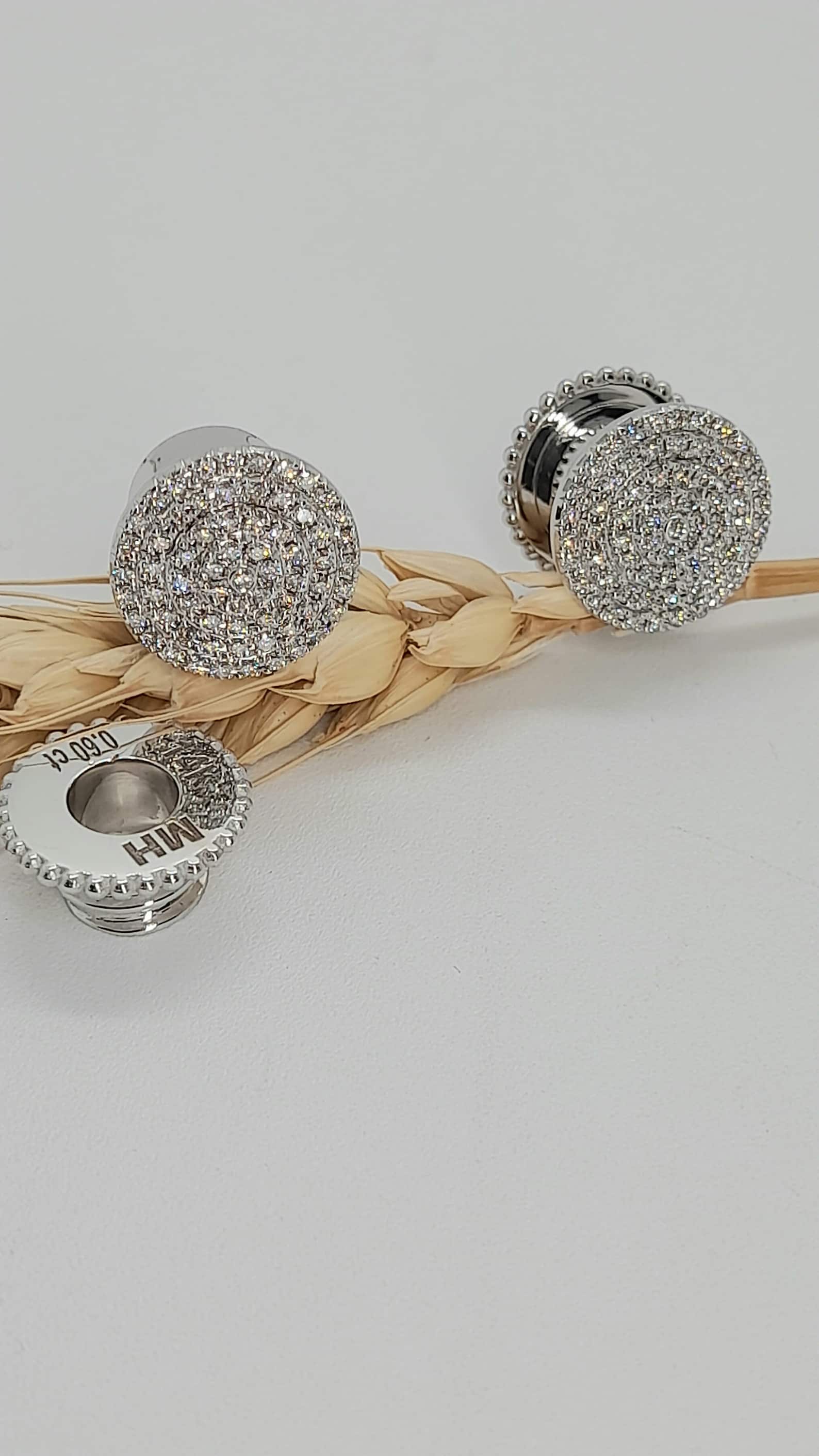 Ear Tunnels Diamond 6G Ear Gauges Plug Tunnel 14k Custom Etsy