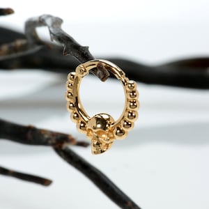 Cartilage Skull Design Piercing Jewelry Diamond Helix Hoop Nose Ring