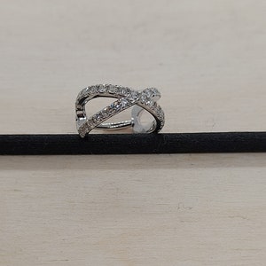 Cartilage Diamonds Septum Earring 14k Solid Gold Criss Cross Ear Cuff Helix Piercing  Ear Jacket