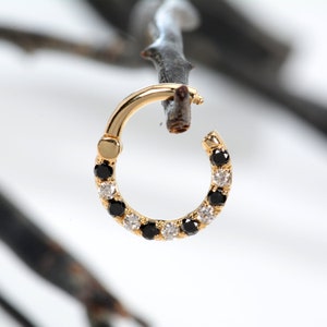 Helix Earring 14k Solid Gol Diamonds Daith Earrings Ear Cuff Clicker Tragus Hoop Piercing Jewelry