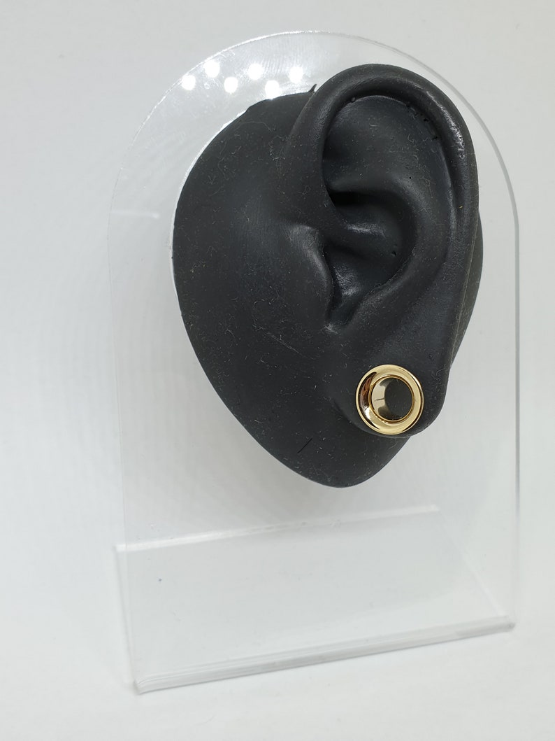 Solid Gold Ear Tunnels 0g Ear Gauges 14k Plugs Piercing Etsy